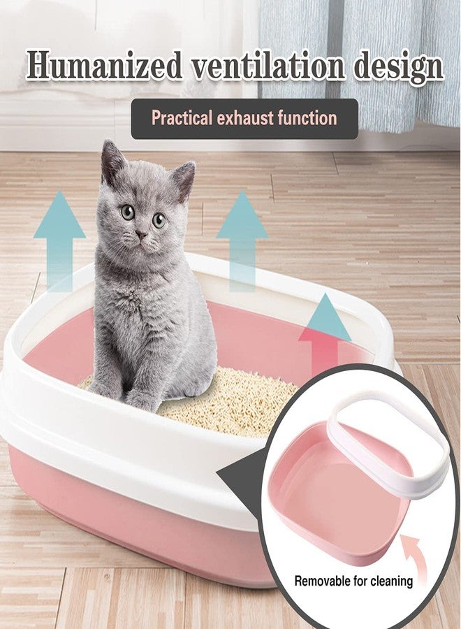 Pups&Pets صندوق فضلات القطط والأرانب من Pups&Pets بحافة/نمط شبه مغلق لحوض فضلات القطط والكلاب والأرانب (وردي-1) - Image 3